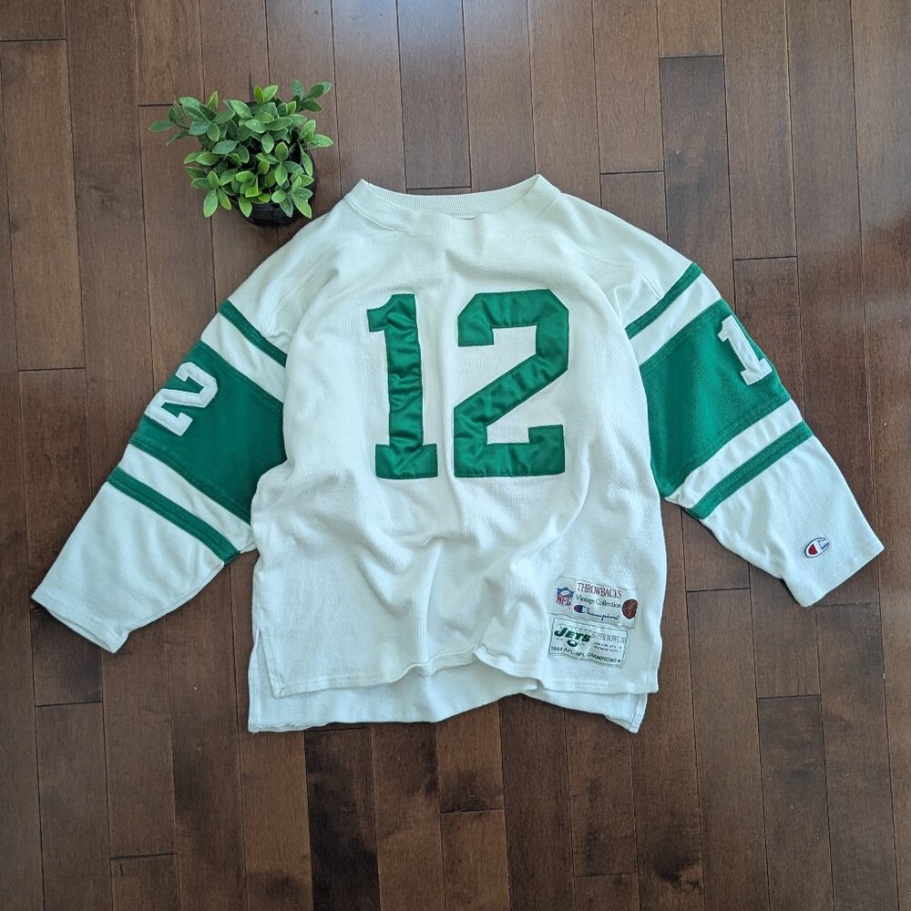 Champion White and Green Football Pullover Sweatshirt